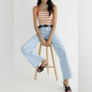 J. Crew Full-length slim wide-leg jean in Rocky Beach light Wash high rise sz 29